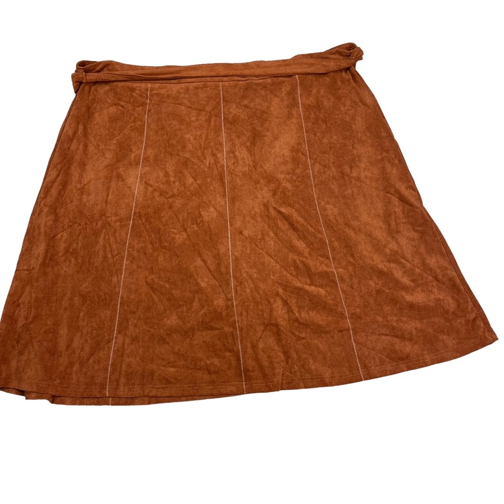 Shein curve faux suede skirt